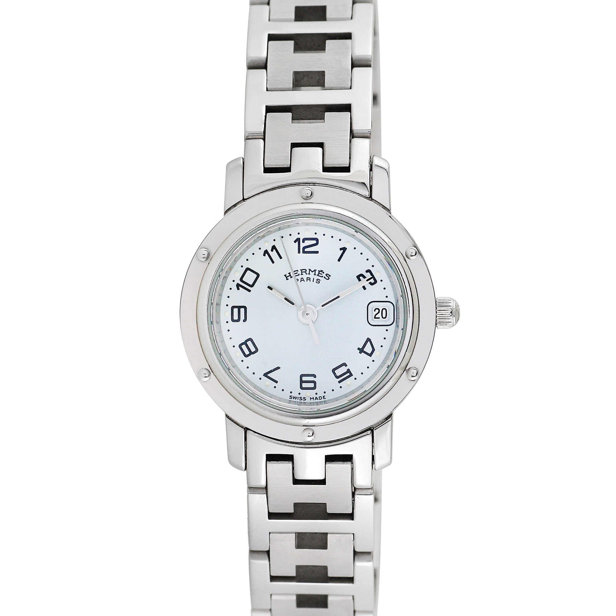 Pre-Owned Hermes Ladies Clipper 24mm Stainless Steel Wristwatch