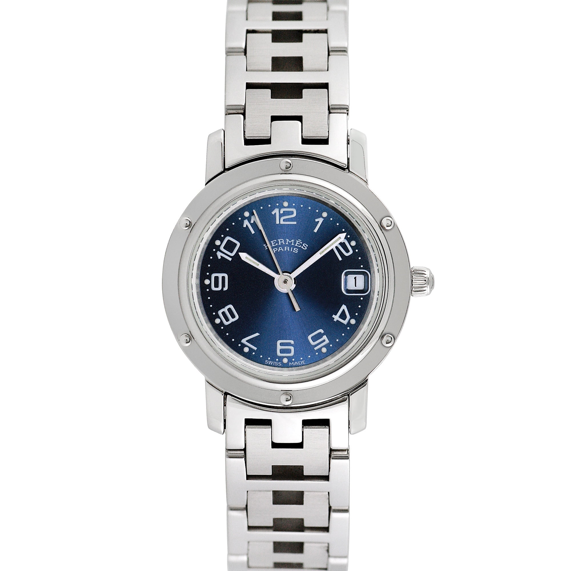 Pre-Owned Hermes Ladies Clipper 24mm Stainless Steel Wristwatch