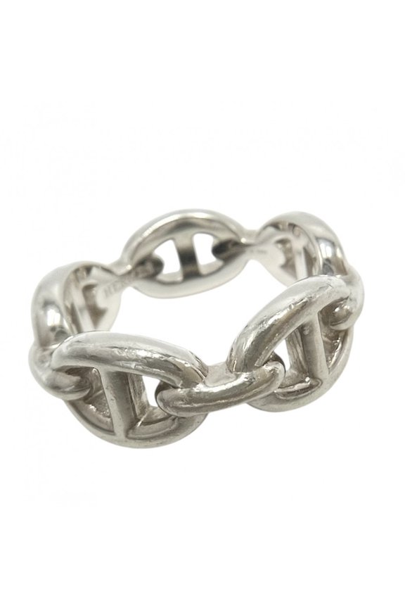 Pre-Owned Hermes ring for women, Chaine d'Ancre Enchaine design, size 52, 925 sterling...