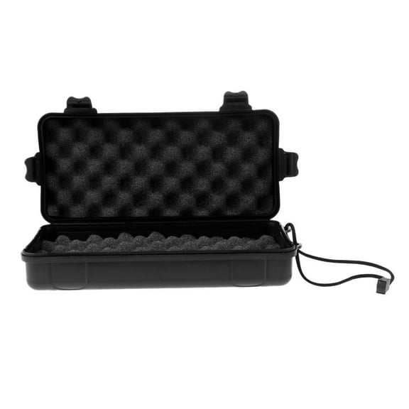 Hermetic Survival Storage Box Flashlight Container - Black, L L