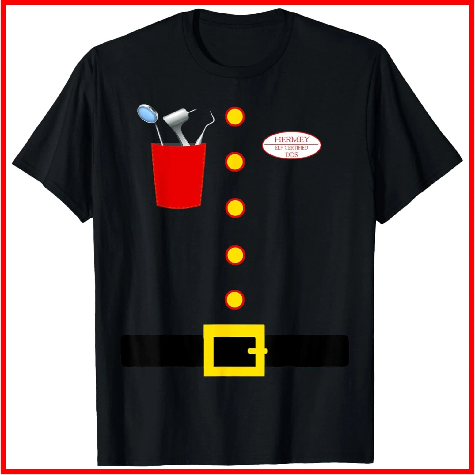 Hermey Dentist Elf Costume Funny Christmas Dental Unisex T-Shirt S-5XL