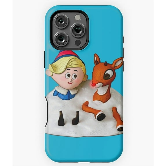 Hermey and Rudolph in the Snow Scene Phone Case for iPhone 16 15 14 13 12 11 Pro Max
