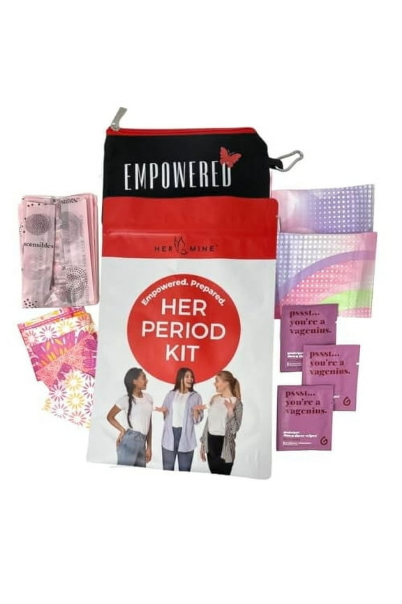 16-Piece First Period Kit for Girls Includes Pads, Mini Pads, Wipes, and Disposal Bags