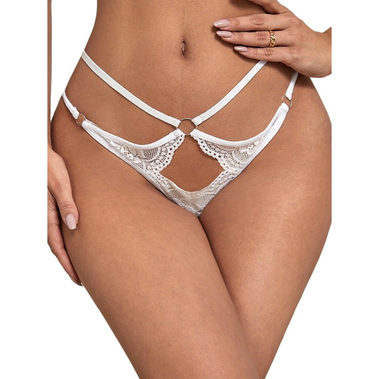 Hermissia Womens Bandage Strappy G-string Thong Lace Lingerie Underwear  Briefs Panties