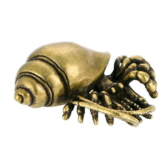 Hermit Crab Brass Small Crab Statue Animal Figurines Toys Desktop Decoration
