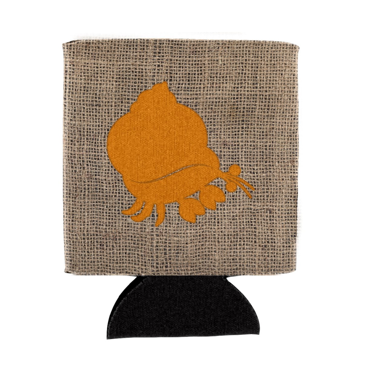 Hermit Crab Burlap and Orange Can or Bottle Beverage Insulator Hugger