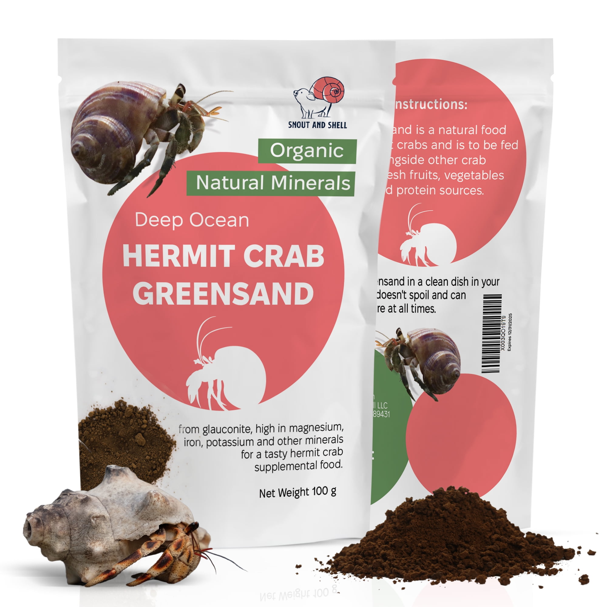 View of Greensand for Hermit Crab - Calcium and Trace Mineral Molting Support ...
