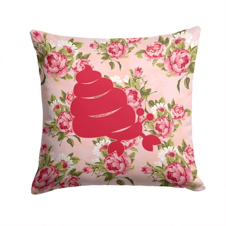 Hermit Crab Shabby Chic Pink Roses Fabric Decorative Pillow