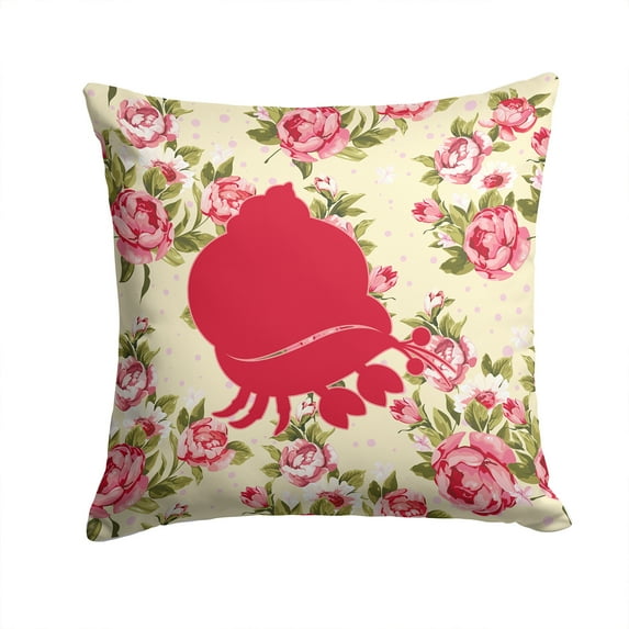 Hermit Crab Shabby Chic Yellow Roses Fabric Decorative Pillow