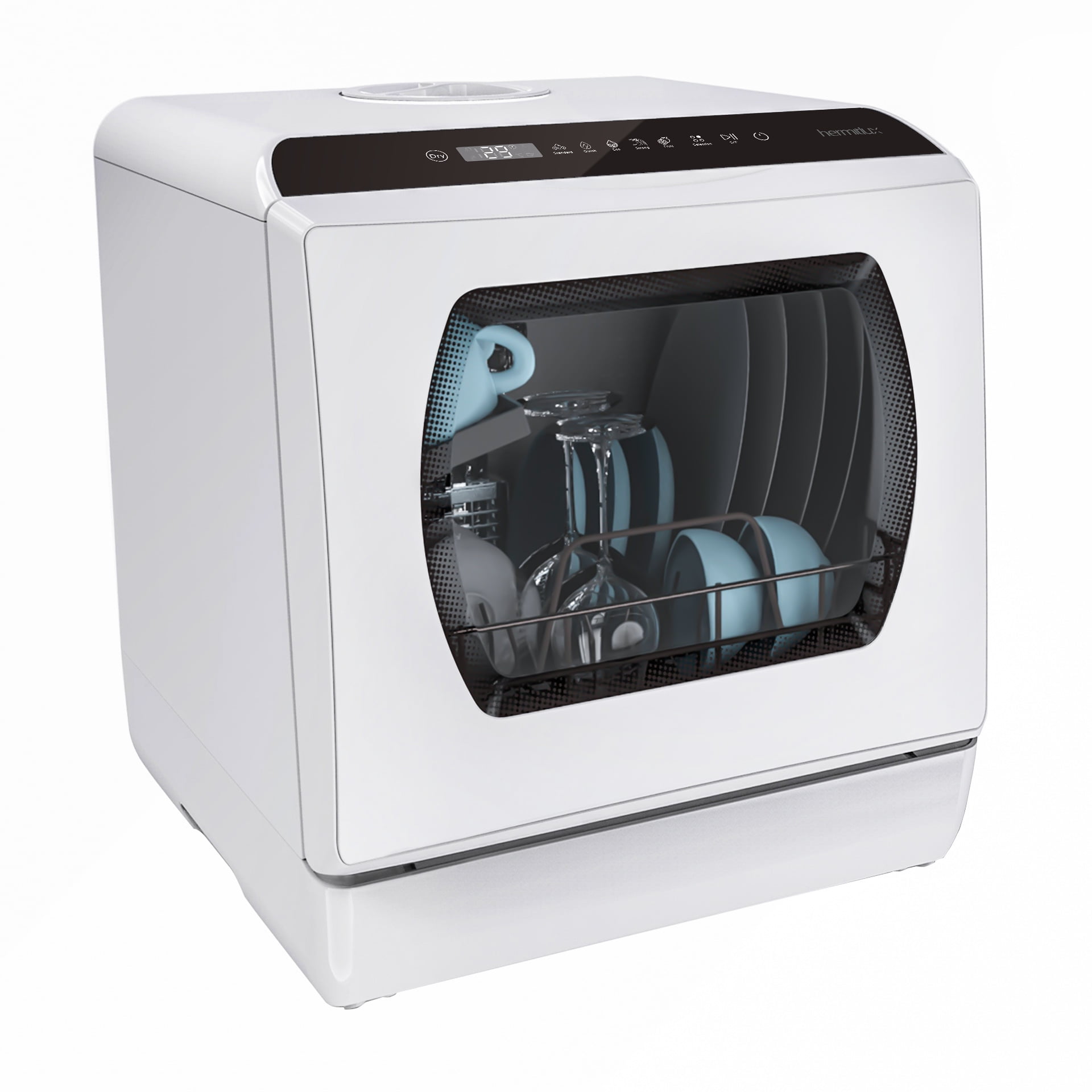 Mini Dishwasher, 1200W Portable Countertop Dishwasher with 5 Washing  Programs, Compact Dishwasher Washing, 360° Spray Arms Freestanding