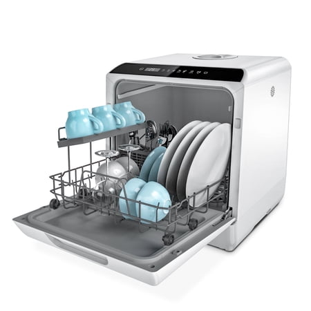 Hermitlux Portable Dishwasher Countertop, 5 Washing Programs Mini Dishwasher with 5-Liter Water Tank, HMX-DW04