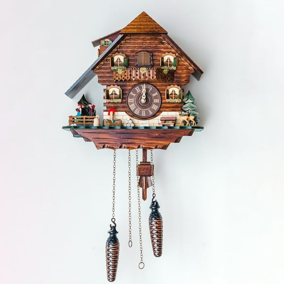 Hermle 19" Brown and Green Deer Cuckoo Wall Clock