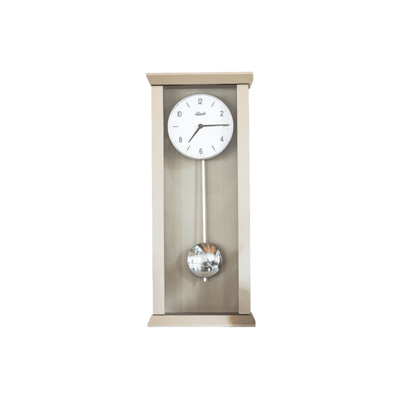 Hermle 22.5" Tan and White Rectangular Pendulum Wall Clock