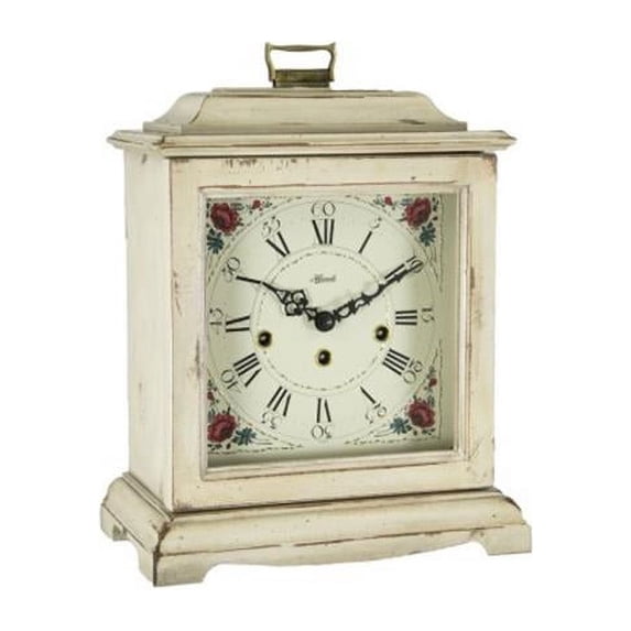 Hermle 22518WH0340 Austen Bracket-Style Mechanical Mantel Clock - White