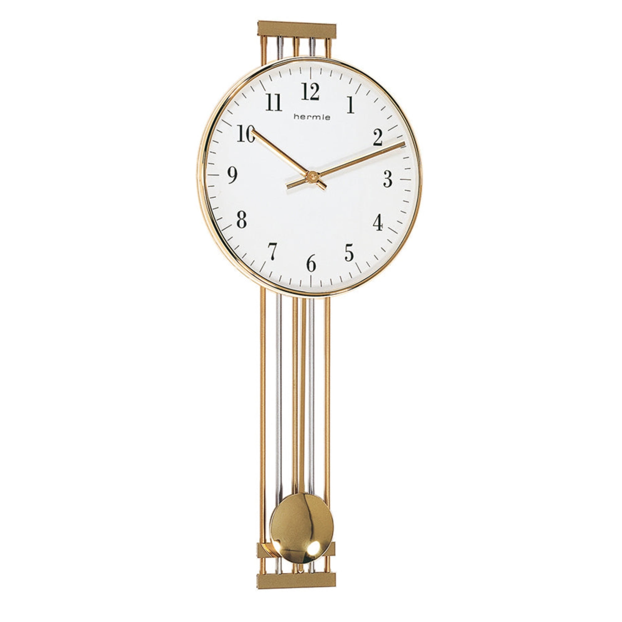 Hermle 23" Silver and White Pendulum Wall Clock
