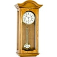 thumbnail image 1 of Hermle 26" Oak Brown and White Antique Regulator Pendulum Wall Clock, 1 of 2