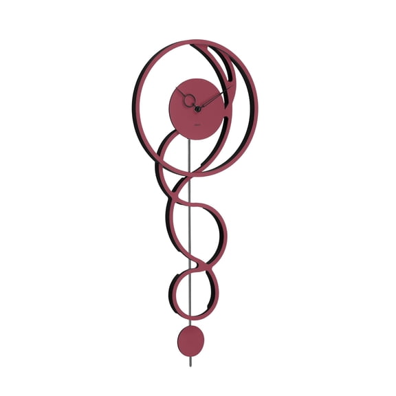 Hermle 27" Red and Black Modern Pendulum Wall Clock