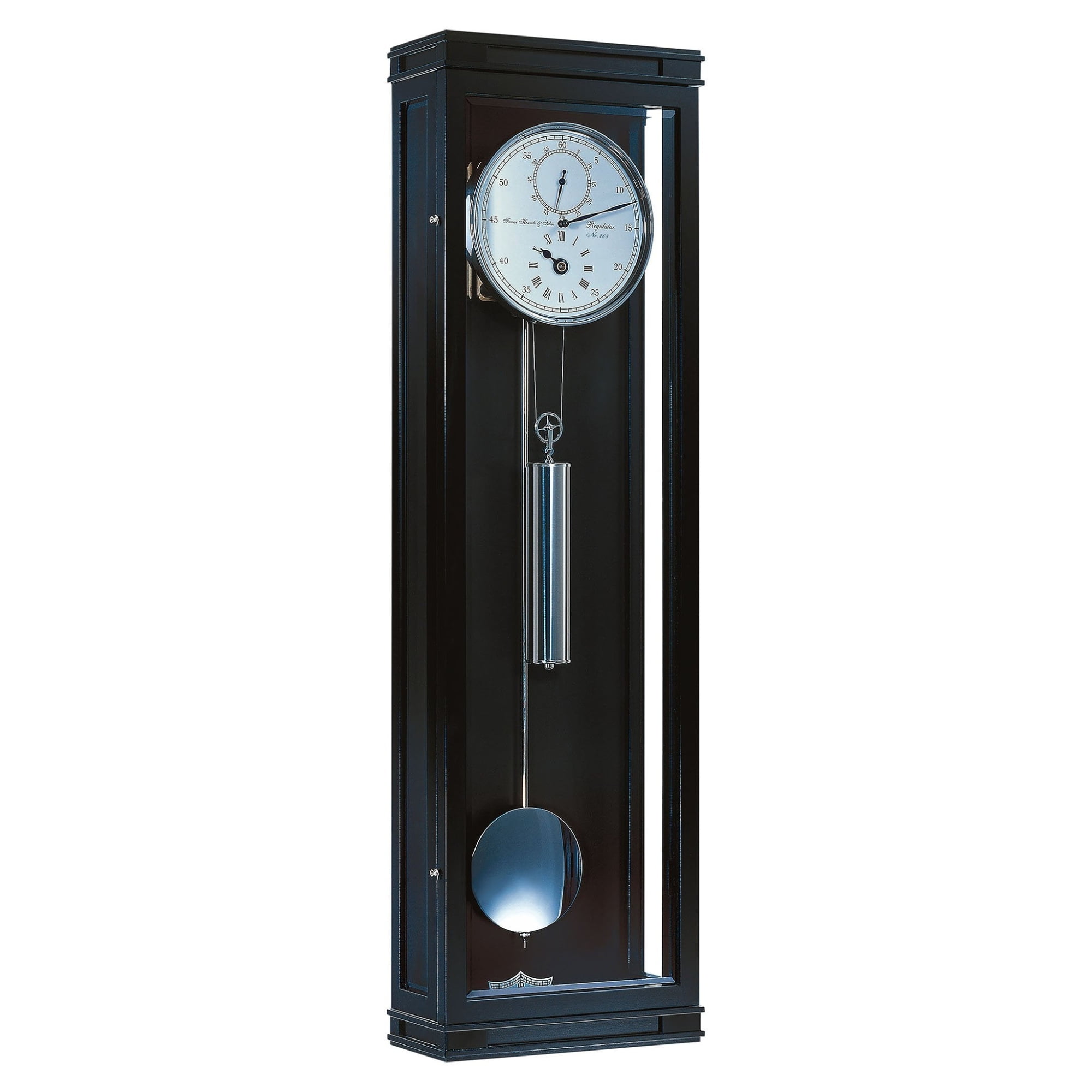 Hermle 37" Black and White Rectangular Mechanical Regulator Pendulum ...