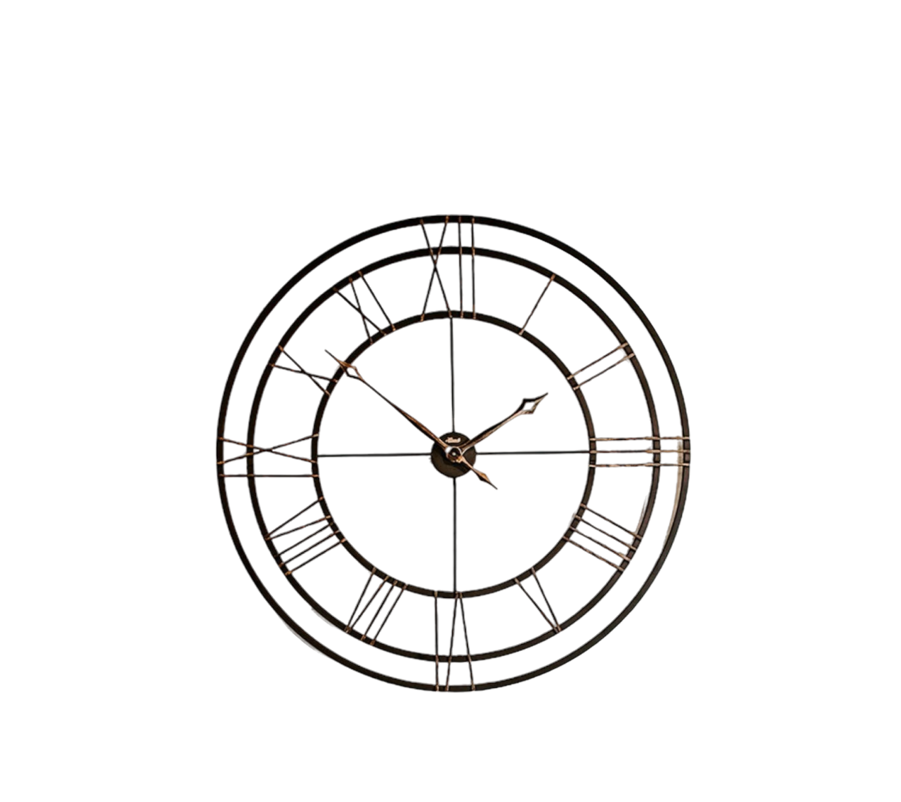 Hermle 45" Black and Gold Round Gallery Wall Clock