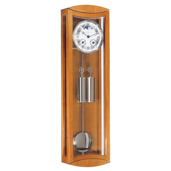 Hermle Rectangular Pendulum Wall Clock - 31" - Cherry Finish