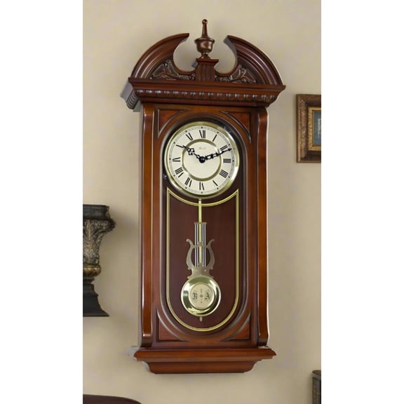 Hermle Westminster Chimes Wooden Wall Clock - 26" - Walnut Finish