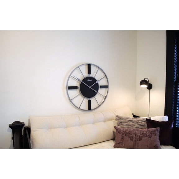 Hermle Wrought Iron Gallery Wall Clock - 32" - Black and Silver