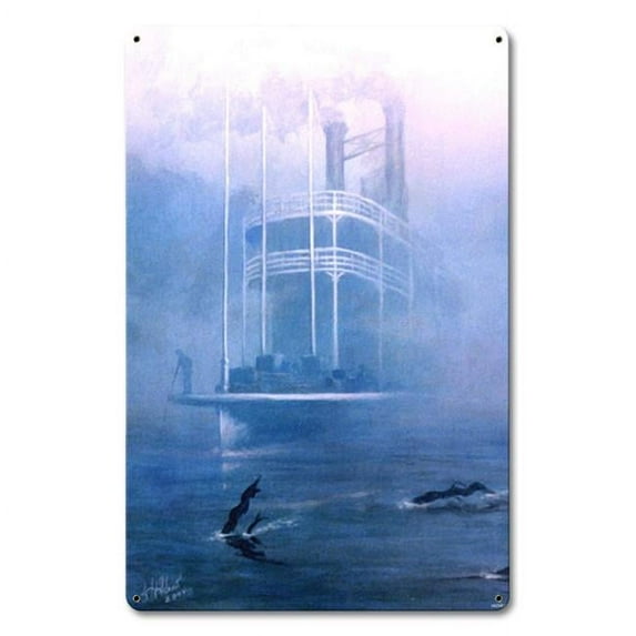 Hermon Adams Ghost of the Mississippi Satin Metal Sign - 12 x 18 in.