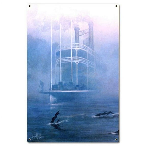 Hermon Adams Ghost of the Mississippi Satin Metal Sign - 16 x 24 in.