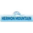thumbnail image 1 of Hermon Mountain Street Sign | Indoor/Outdoor | Skiing Skier Snowboarder Décor for Ski Lodge Cabin Mountian House | SignMission personalized gift, 1 of 5