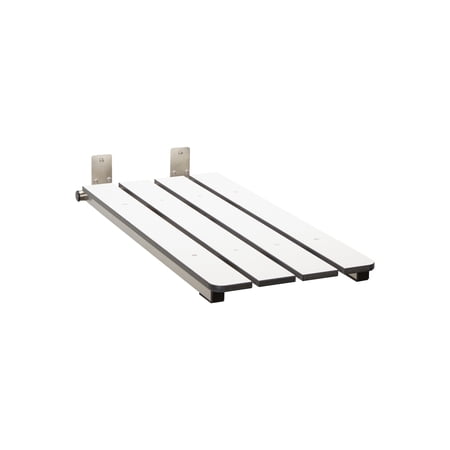 Hermosa 32" x 13.5" Back Wall-Mount Folding Phenolic White Tub Seat with 3" Slats
