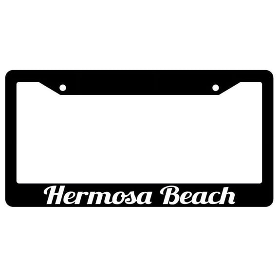 Hermosa Beach Black Plastic License Plate Frame