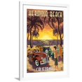 thumbnail image 1 of Art.com Hermosa Beach, California - Woodies and Sunset Art Print by Lantern Press, White Frame Wall Art, 32" x 44", 1 of 5