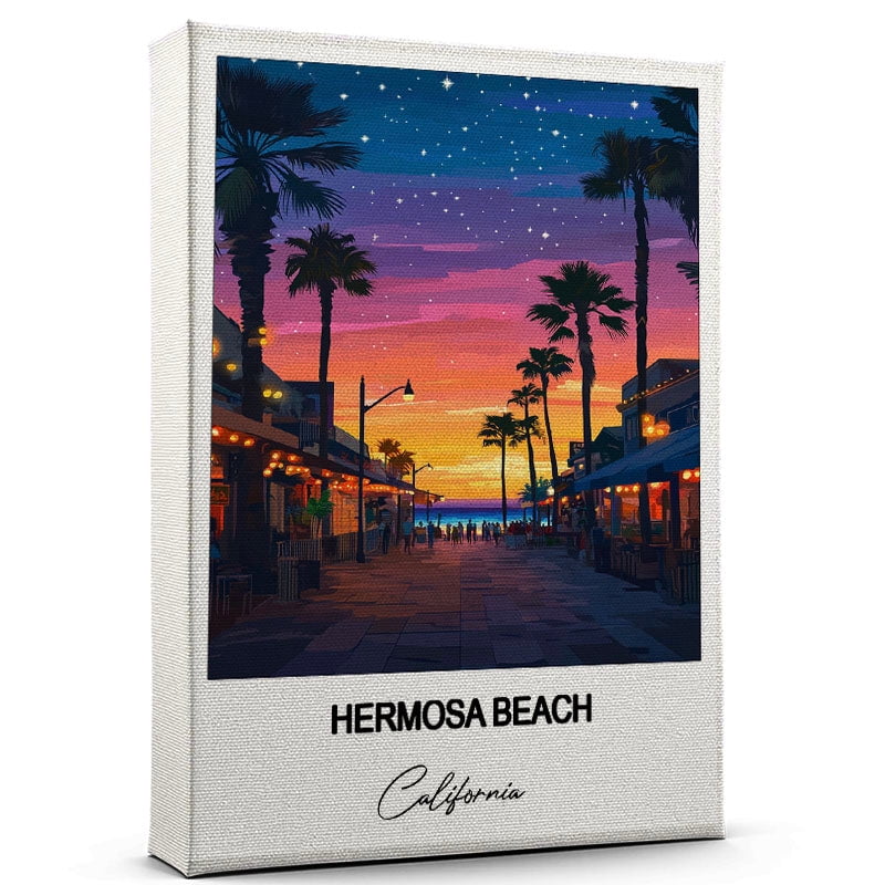Hermosa Beach Travel Art Canvas – Modern Wall Art Inspired by ...