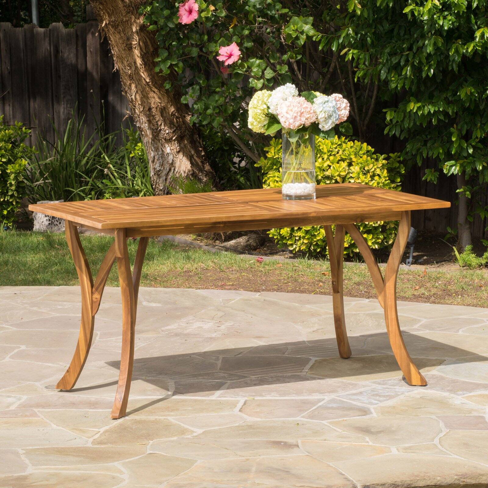 Hermosa Outdoor Acacia Wood Rectangular Dining Table - image 1 of 3