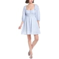 thumbnail image 1 of Hermoza womens  Lala Linen-Blend Mini Dress, l, Blue, 1 of 3