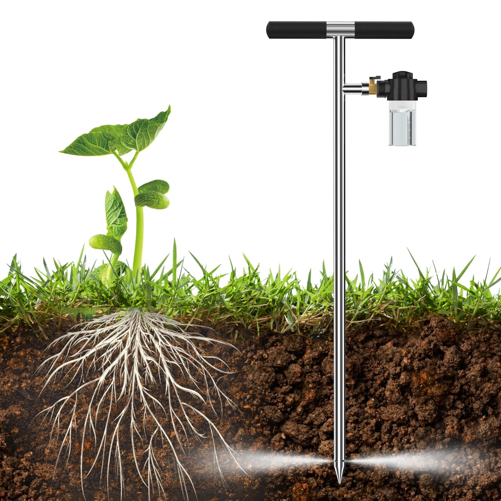 Hermsche Deep Root Tree Watering Tool, 32 Inch Stainless Steel Tree Watering  Spike Tool Root Feeder with Fertilizer Bottle for Trees Irrigation System  for Garden Plant Shrubs with Valve T-Handle - Walmart.com, image size:1600x1600