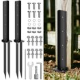 thumbnail image 1 of Hermsche Fence Post Repair Kit Heavy Duty H Shape Fence Post Anchor Ground Stakes for Repair Tilted, Broken Wood Fence Supports,2Pcs, 1 of 1