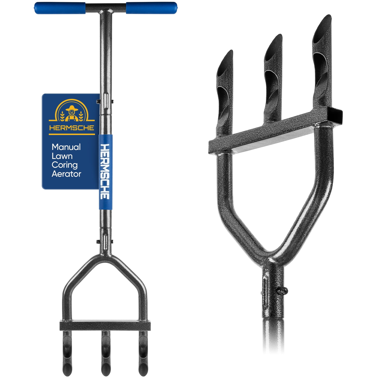 Hermsche Stand Up Weed Puller Tool for Garden Weeder Tool Handheld Manual Weed Puller Hand Weeding Weeder Hoe Hand Tool Heavy Duty with 39.3" Long Handle Weeds Remover Without Bending (1-Piece)
