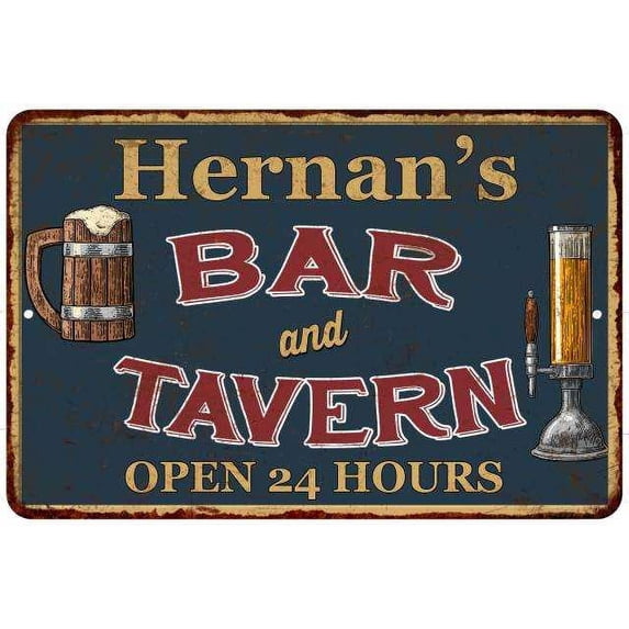 Hernan's Green Bar & Tavern Rustic Sign 8 x 12 Matte Finish Metal 108120047703