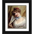 thumbnail image 1 of Hernandez, Daniel 15x18 Black Ornate Wood Framed with Double Matting Museum Art Print Titled - Lady With a Fan, 1 of 4
