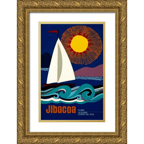 Hernandez, Jorge 17x24 Gold Ornate Wood Framed with Double Matting Museum Art Print Titled - Jibacoa