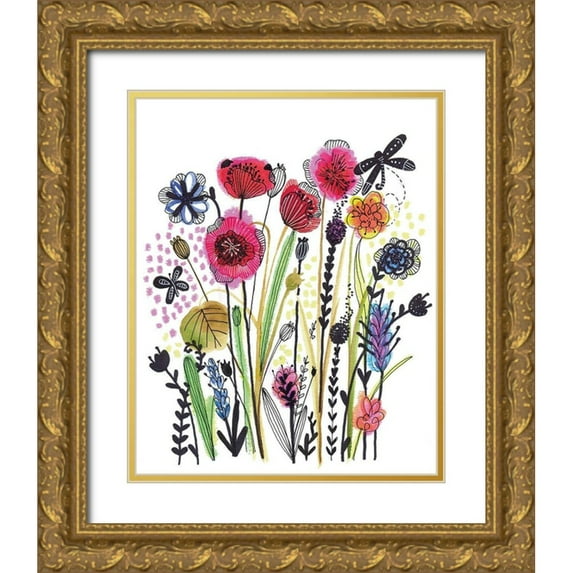 Hernandez, Larisa 15x18 Gold Ornate Wood Framed with Double Matting Museum Art Print Titled - Free Floral II