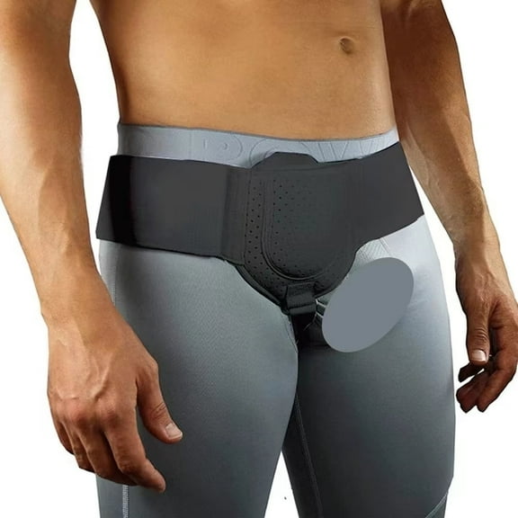 Hernia Belt Truss For Inguinal Sports, Hernia Support Brace Pain Relief Recovery Strap With Removable Compression Pad (1Pack/Black)