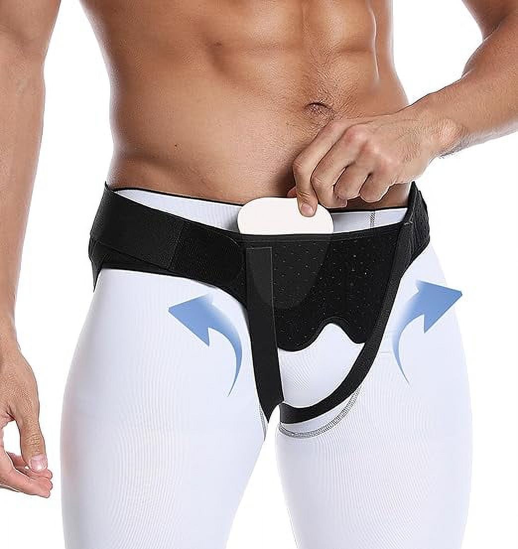 Hernia Belt Truss for Men Women Hernia Belt for Single/Double Inguinal or Sports Hernia, 2 Removable Compression Pads Comfortable Adjustable Groin Waist Straps Guard for Pain Relief RecoveryM