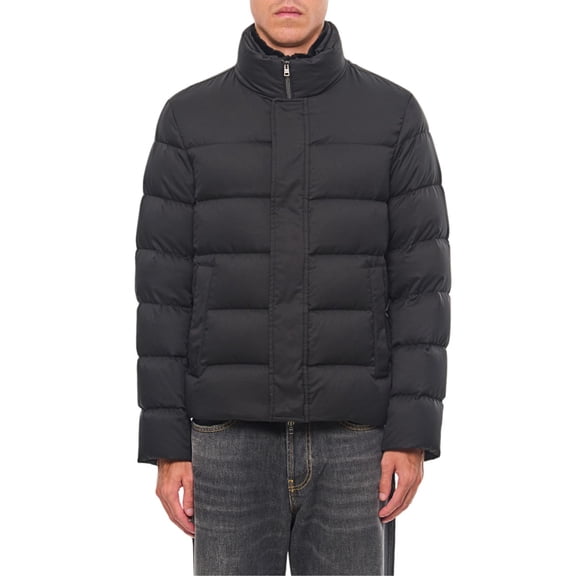 Herno Black Arendelle Faux Fur Bomber Jacket (Men's)