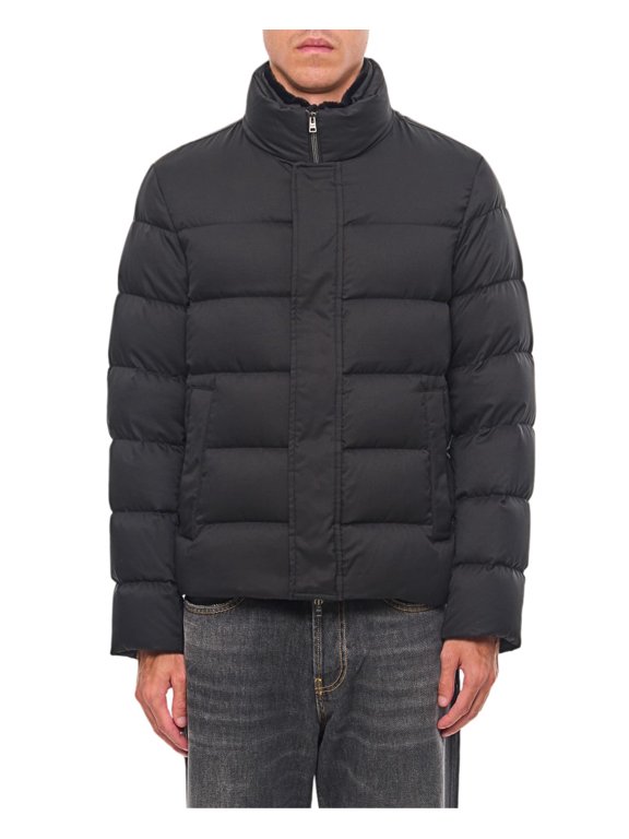 Black Arendelle Faux Fur Bomber Jacket (Men's)