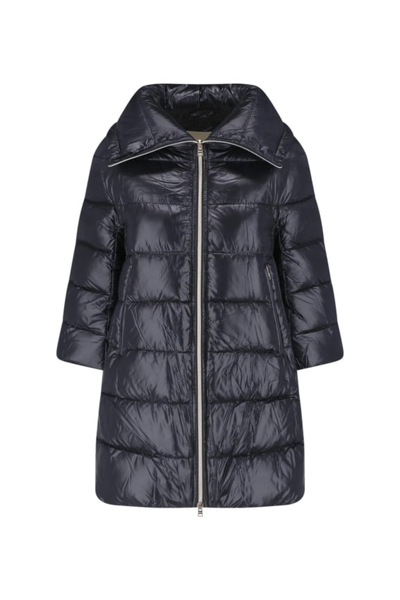 Black Cleofe Zip-Up Fabric Puffer Jacket (Women's)