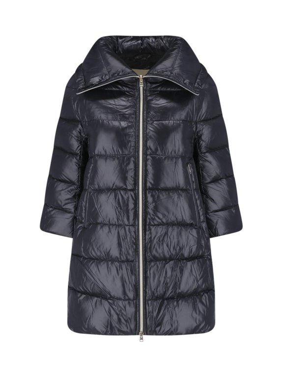 Black Cleofe Zip-Up Fabric Puffer Jacket (Women's)