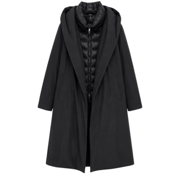 Herno Black Layered Long Coat (Women's)