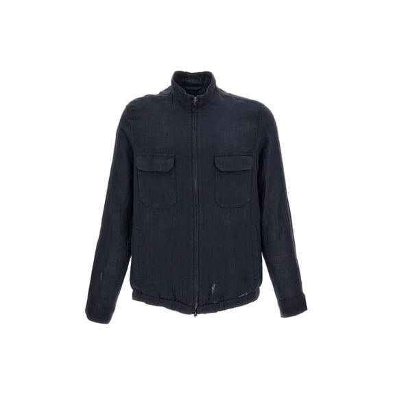 Herno Blue 'Sahariana Crafted' Linen Jacket (Men's)